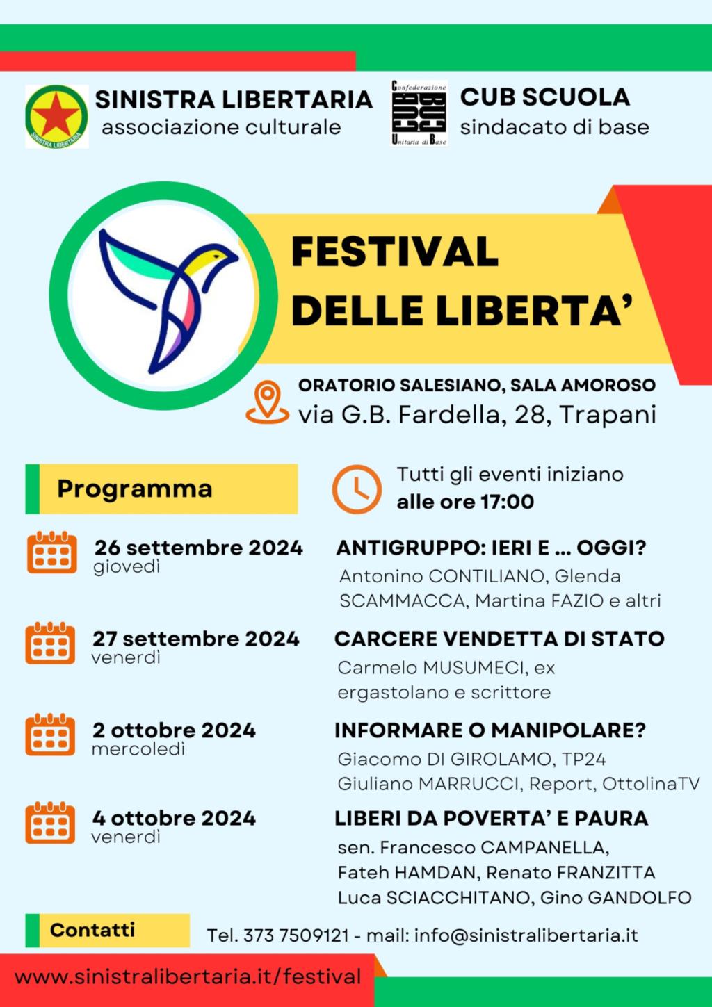 Il festival delle libertà arriva a Trapani