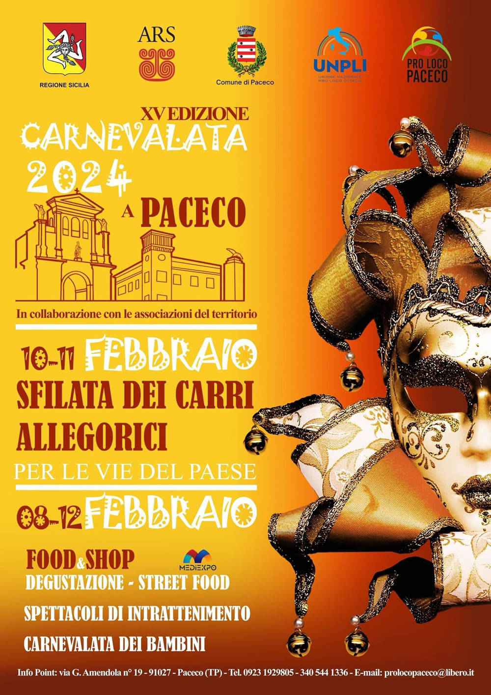 Tutto pronto per la Carnevalata a Paceco