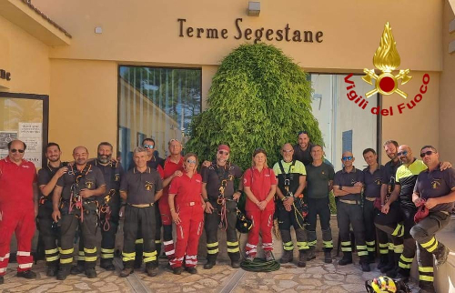 Addestramento alle terme di Segesta per i Vigili del Fuoco di Trapani