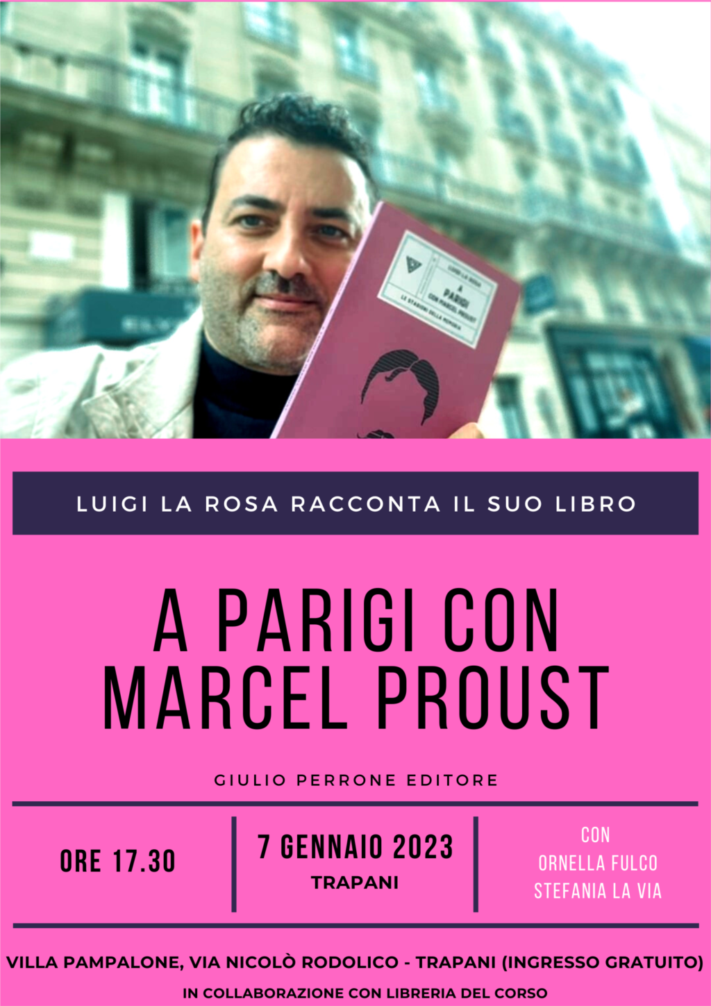 Trapani, Luigi La Rosa presenta il suo libro 'A Parigi con Marcel Proust'