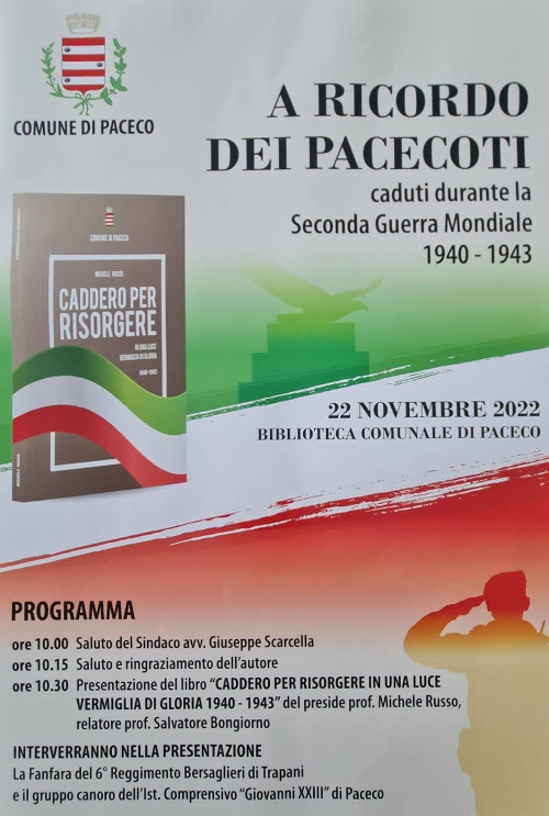 «Caddero per risorgere»: domani la presentazione del libro sui pacecoti caduti in guerra