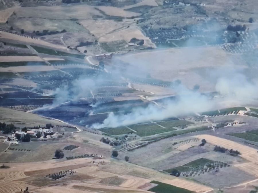 Incendio in località Blandano a Buseto Palizzolo