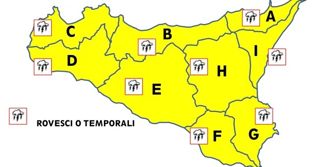 Sicilia, arriva il maltempo: allerta gialla della Protezione civile