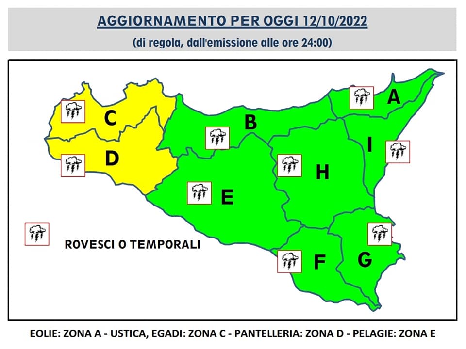 Allerta meteo Gialla della Protezione civile