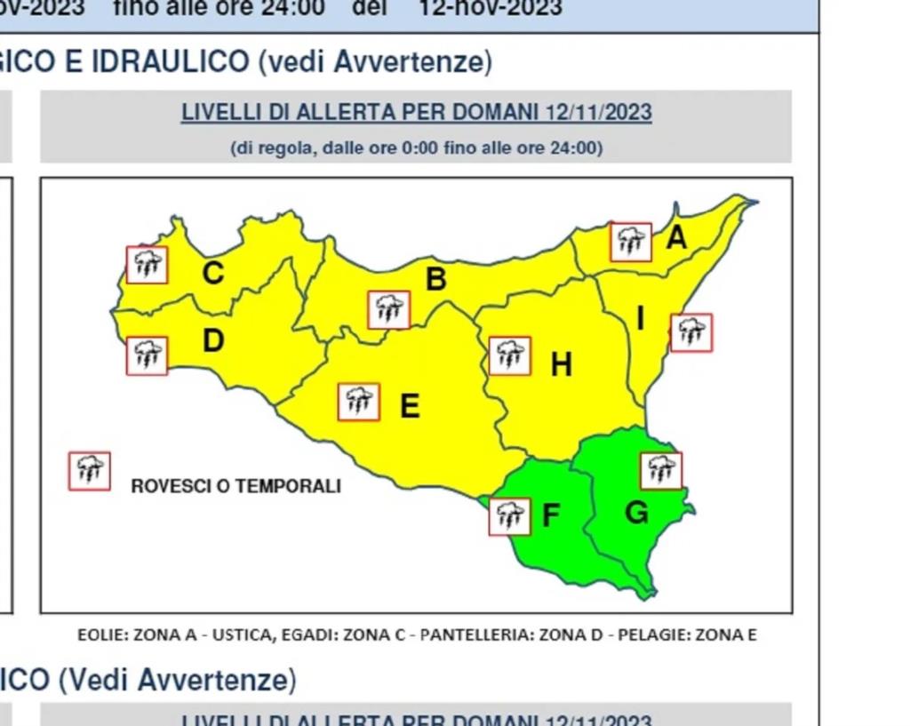 Trapani, è allerta gialla per il rischio idrogeologico