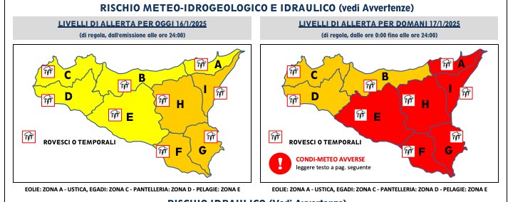 Allerta meteo domani in Sicilia