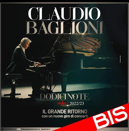 Claudio Baglioni a Trapani con lo spettacolo  «Dodici note solo bis»