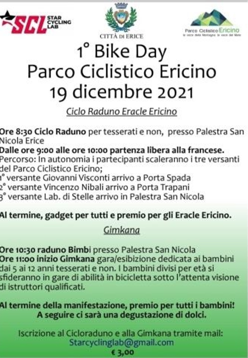 Domenica il primo Bike Day al Parco ciclistico Ericino