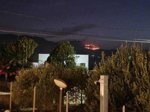 Vasto incendio sul monte Sparagio