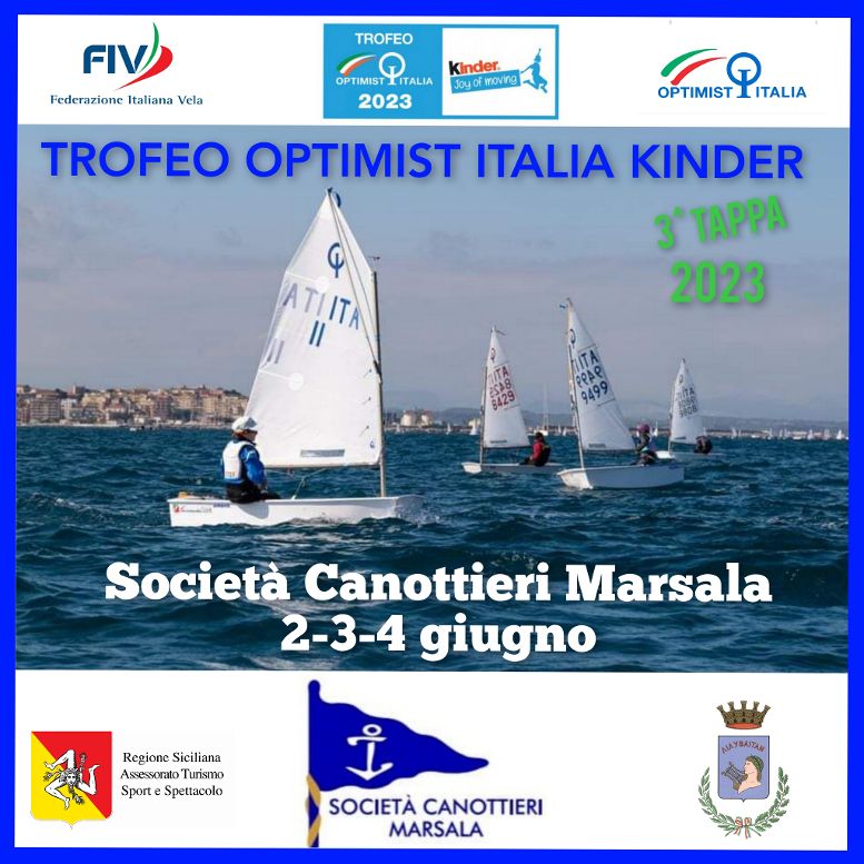 Trofeo Optimist Italia Kinder 2023: la Società Canottieri Marsala organizza la terza tappa