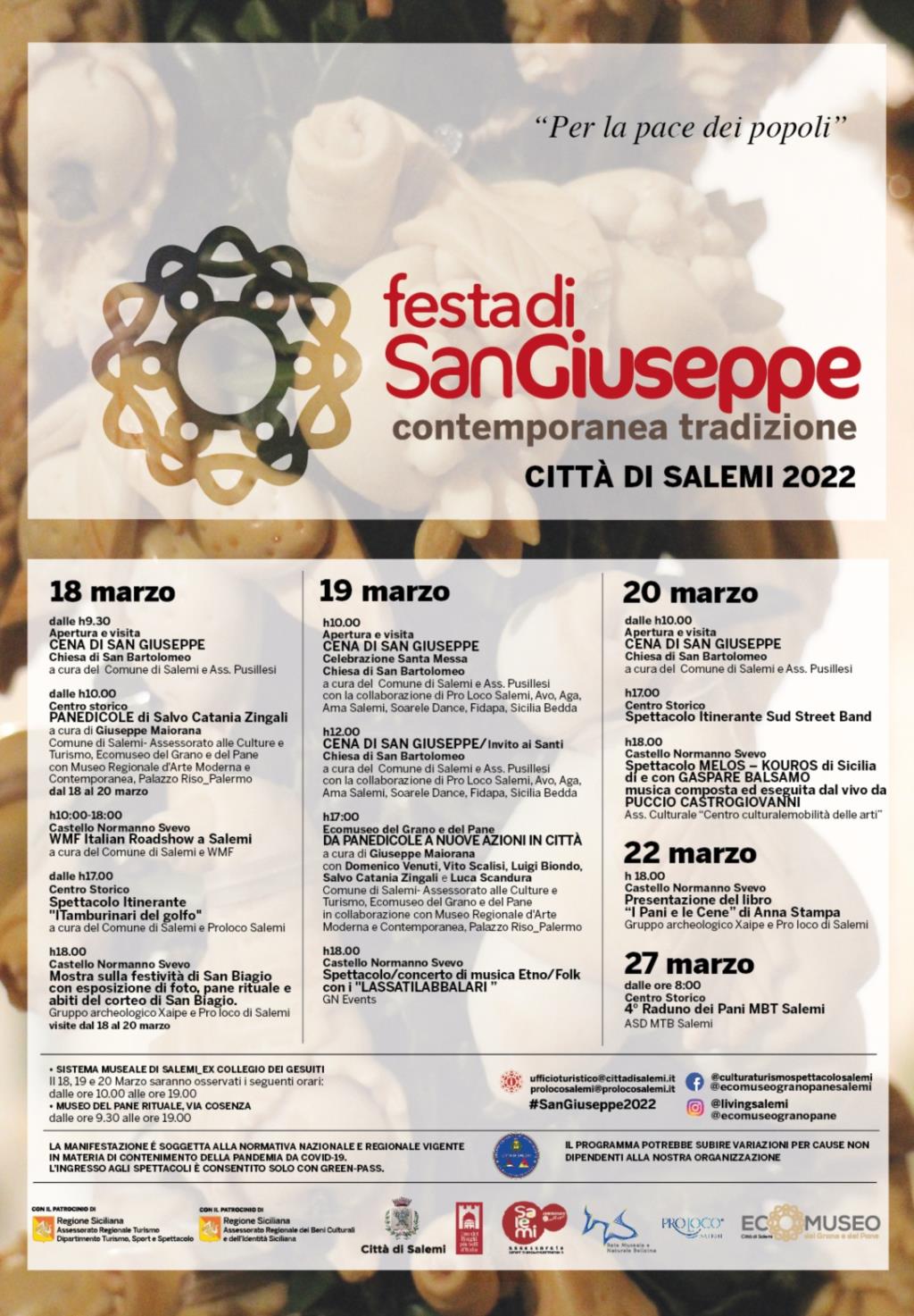 Salemi, dal 18 al 27 marzo torna la Festa di San Giuseppe