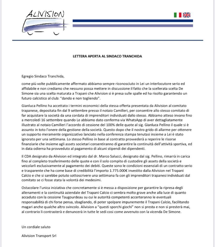 Lettera aperta di Alivision