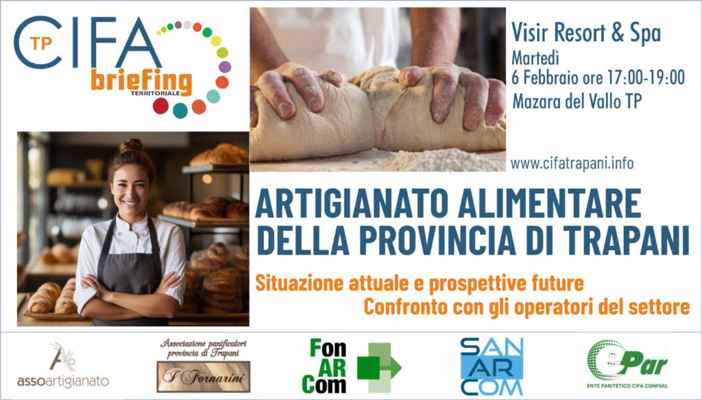 CIFA Trapani, il 6 febbraio a Mazara briefing territoriale sull’artigianato alimentare