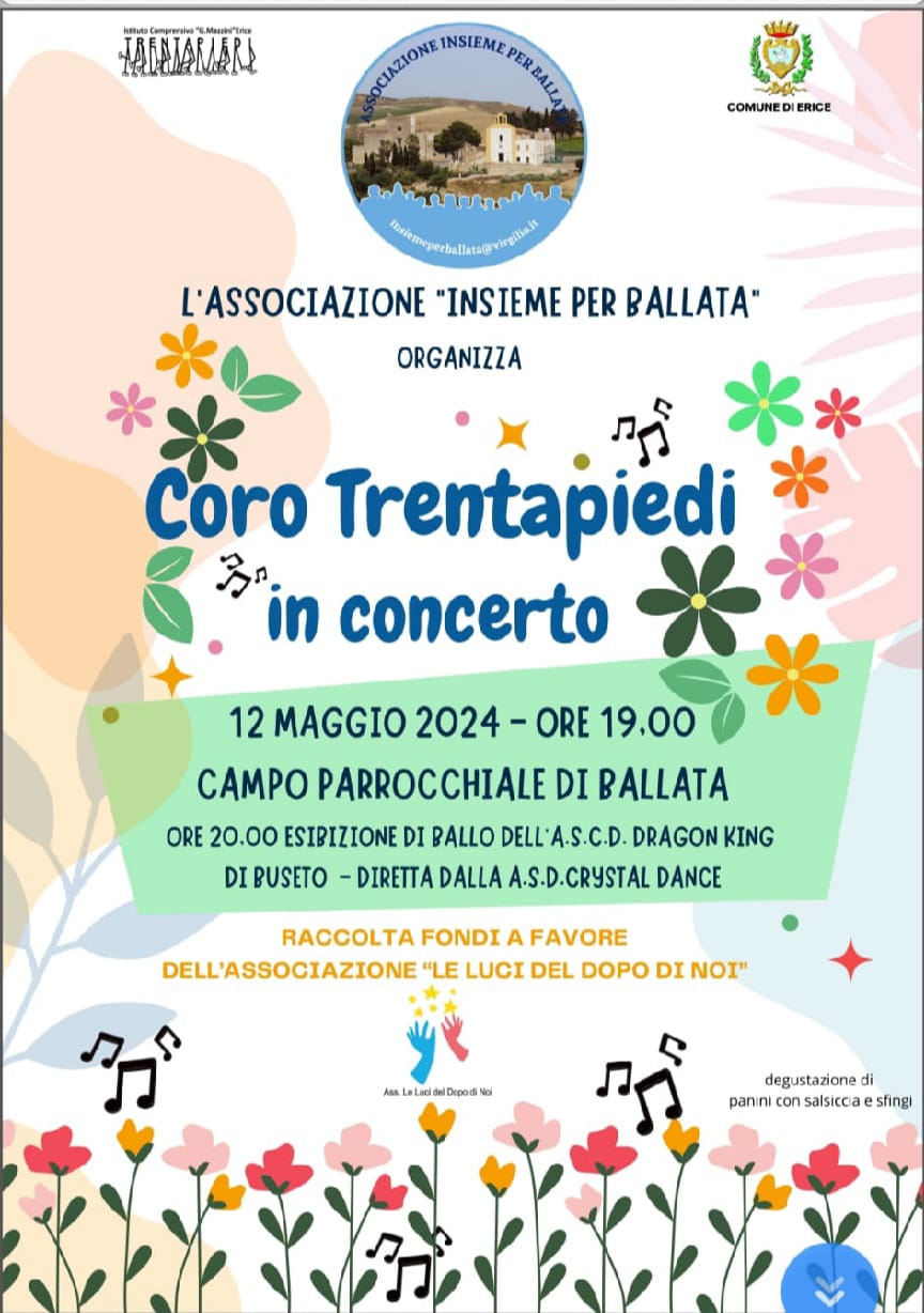 Erice, serata di solidarietà domenica a Ballata