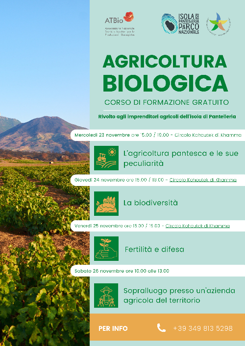 A Pantelleria un corso sull'agricoltura biologica