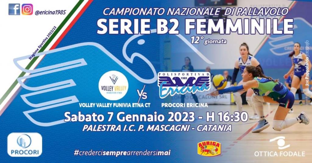 Serie B2 femminile: riprende il campionato della Procori Ericina Volley