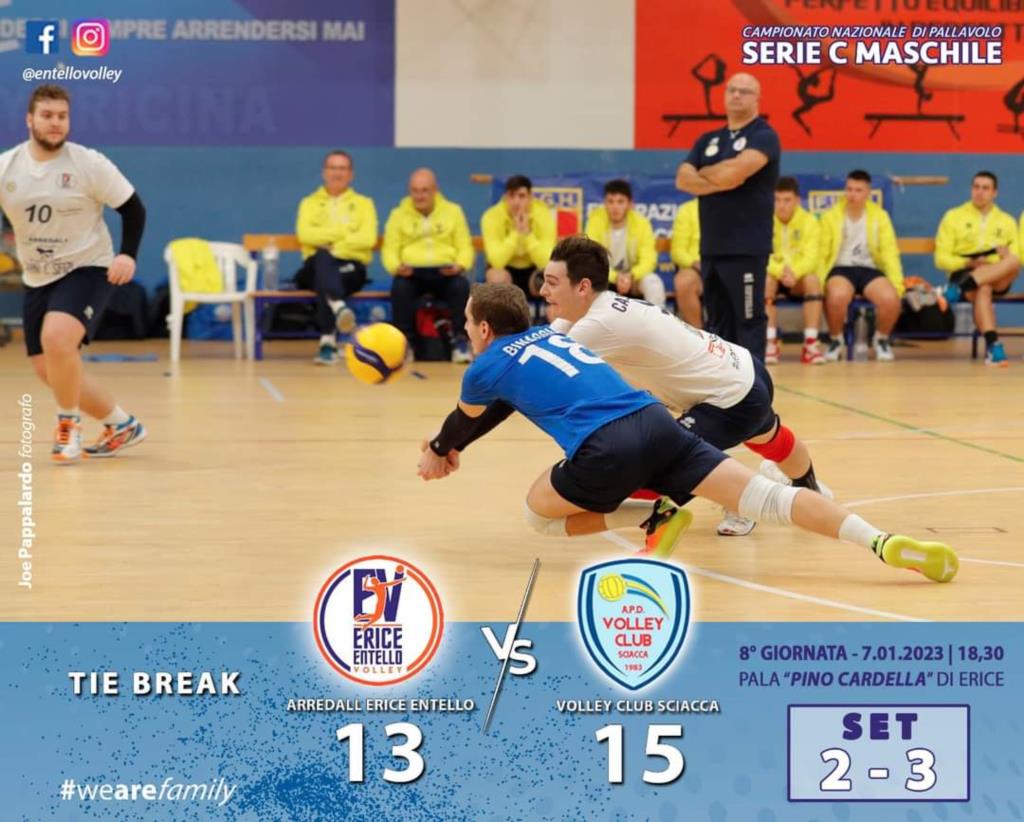 Serie C maschile: sconfitta in casa al tie-break per l'Arredal Entello
