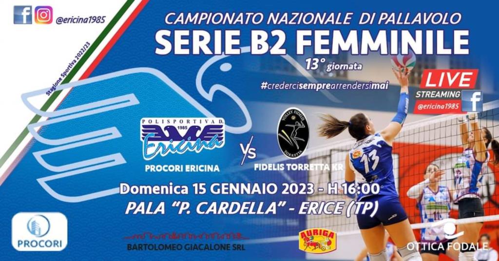 Procori Ericina Volley: alle 16 si gioca contro Fidelis Torretta Kr