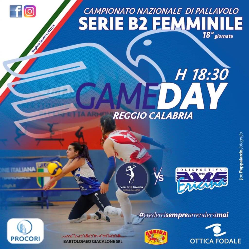 Serie B2 femminile: la Procori Ericina Volley oggi in trasferta a Reggio Calabria