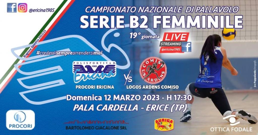 Serie B2 femminile: impegno casalingo per la Procori Ericina Volley