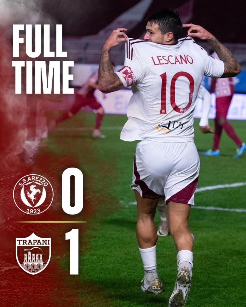 Il Trapani passa ad Arezzo e conquista la semifinale di Coppa Italia