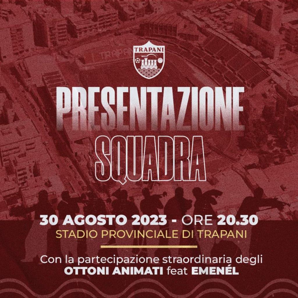 Trapani Calcio: il 30 agosto la squadra sarà presentata alla citta