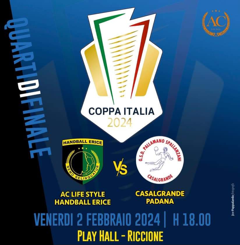 Handball Erice: oggi l'esordio in Coppa Italia a Riccione