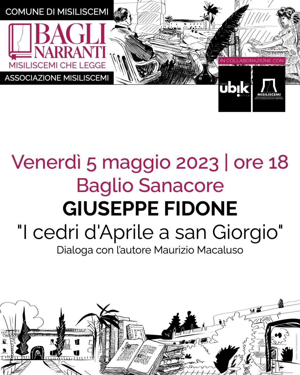 Bagli Narranti, a Misiliscemi incontro con lo scrittore Giuseppe Fidone