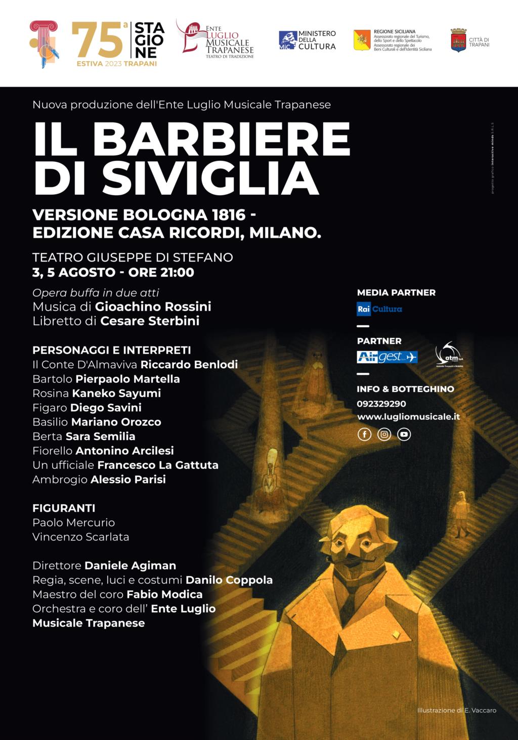 Trapani, il Luglio musicale presenta 'Il Barbiere di Siviglia'