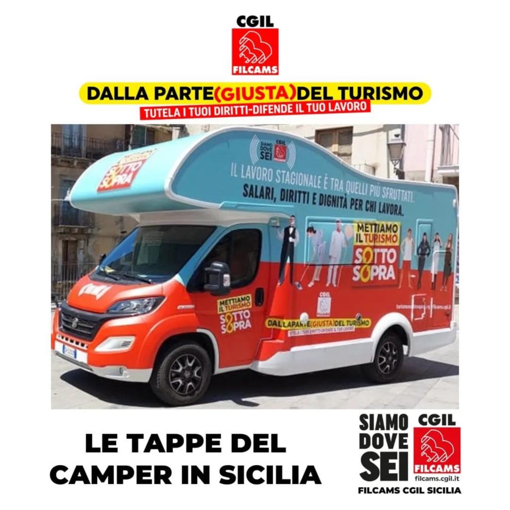 A Selinunte il camper della Filcams Cgil
