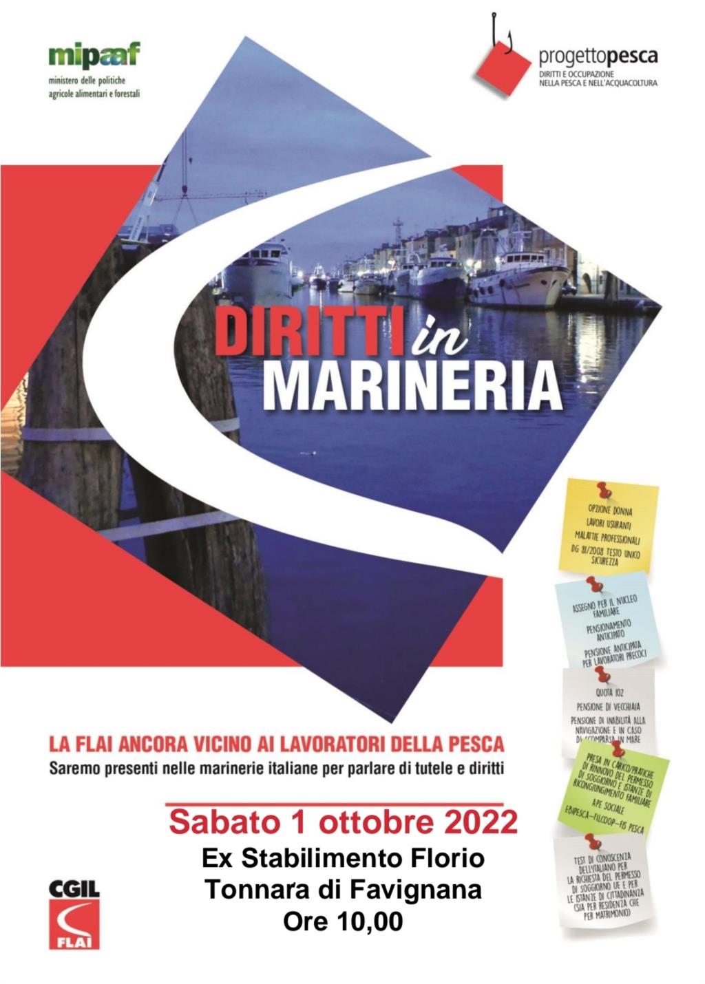 Domani a Favignana focus su 'Diritti in marineria'