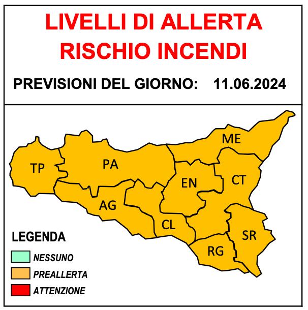 Rischio incendi e ondate di calore, allerta arancione domani in tutta la Sicilia