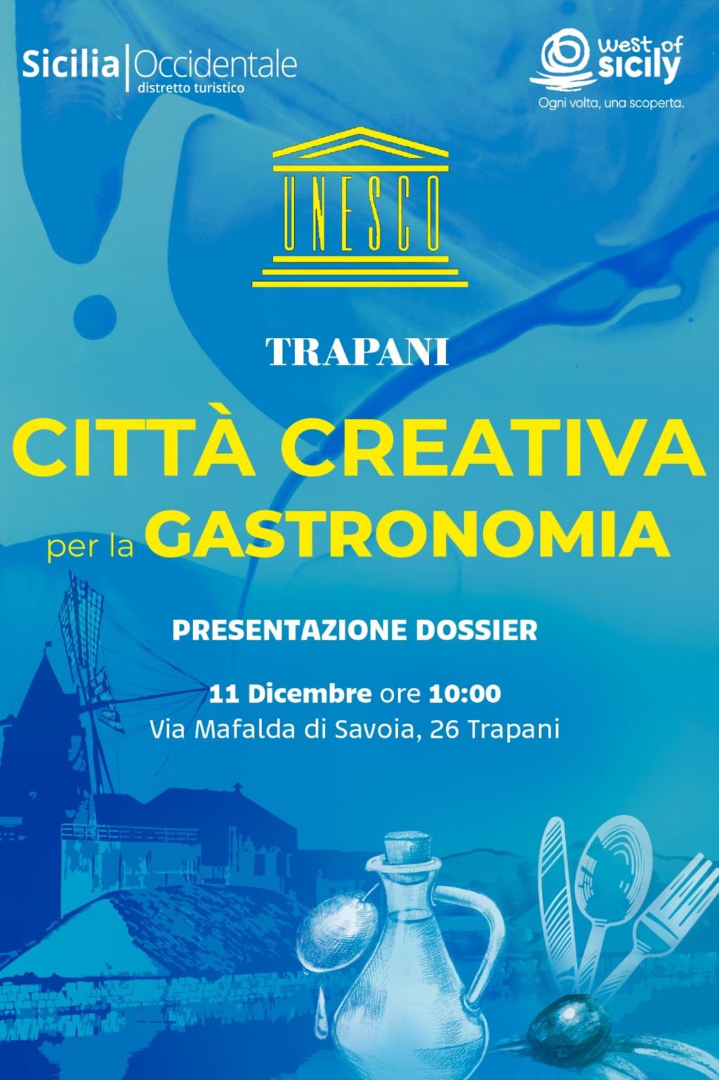 Trapani, domani la presentazione della candidatura UNESCO di Città Creativa per la Gastronomia