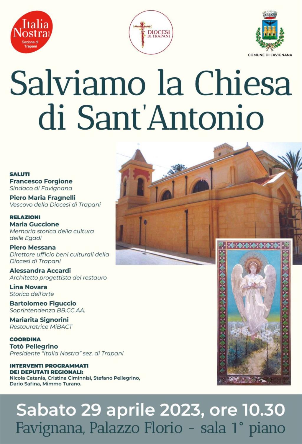 A Favignana il convegno di Italia nostra: 'Salviamo la chiesa di Sant'Antonio'