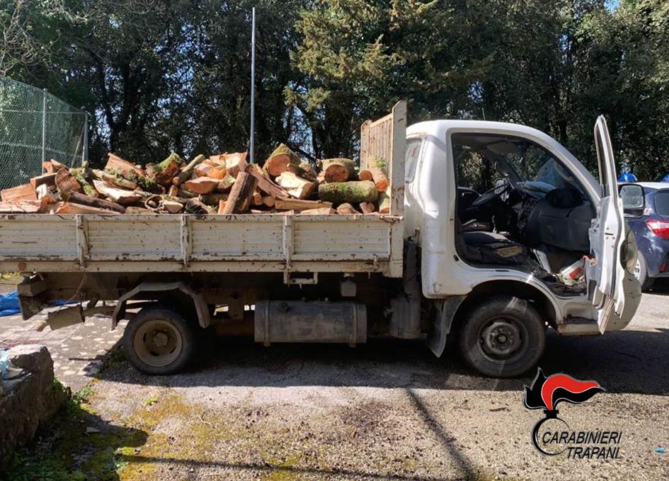 Erice, sorpresi a disboscare e caricare legna: quattro denunciati