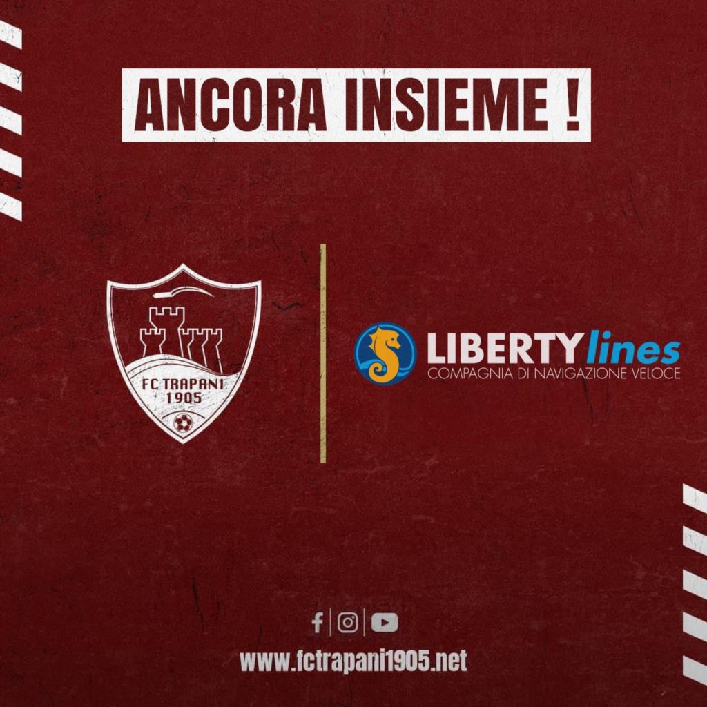 Trapani Calcio: rinnovata la collaborazione con Liberty Lines
