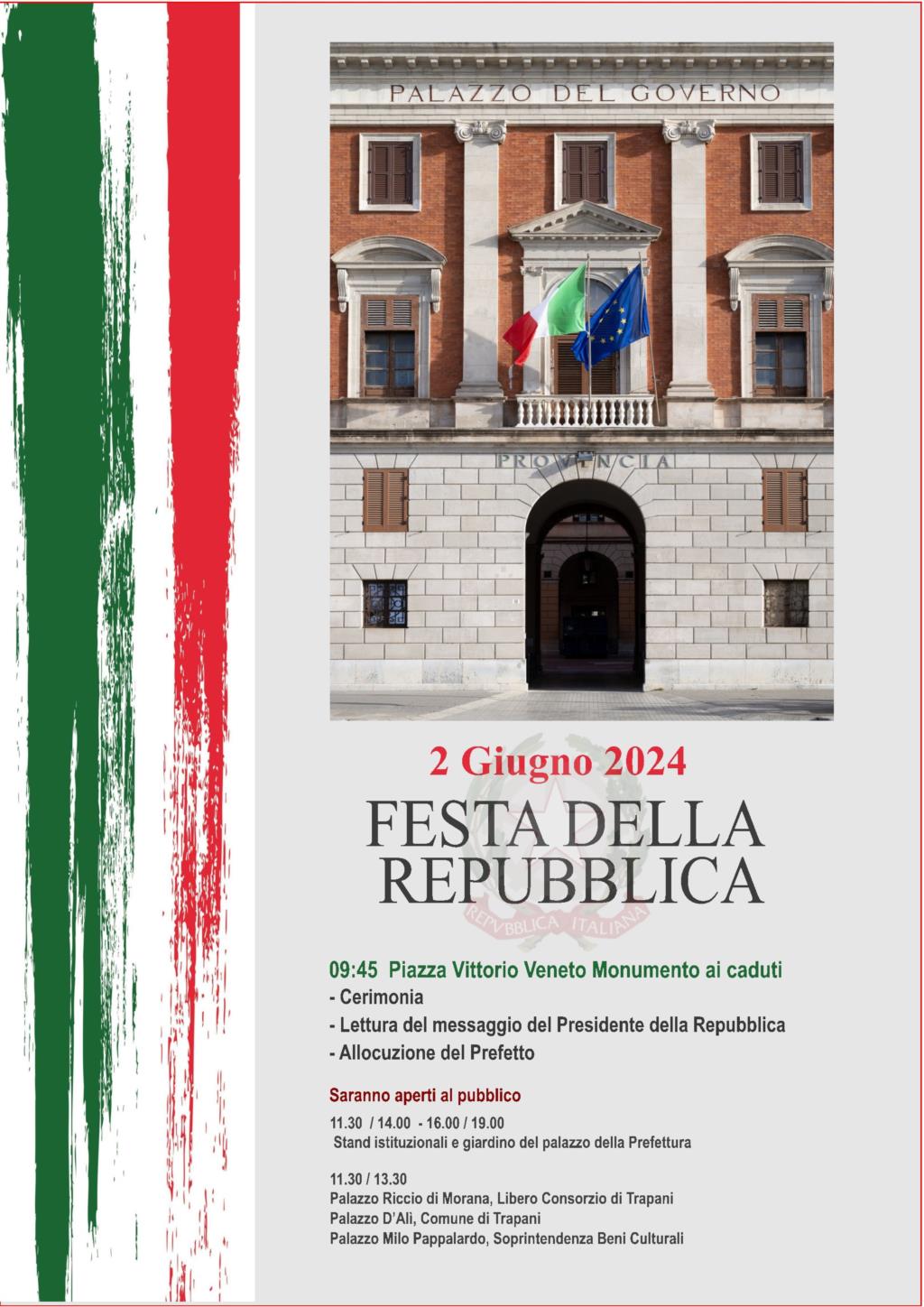 A Trapani si celebra il 78° anniversario della Festa della Repubblica