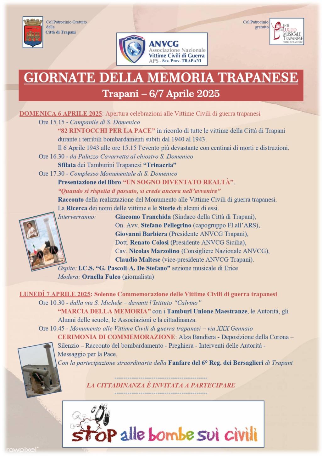 Trapani, Giornata della Memoria: 82 rintocchi e 