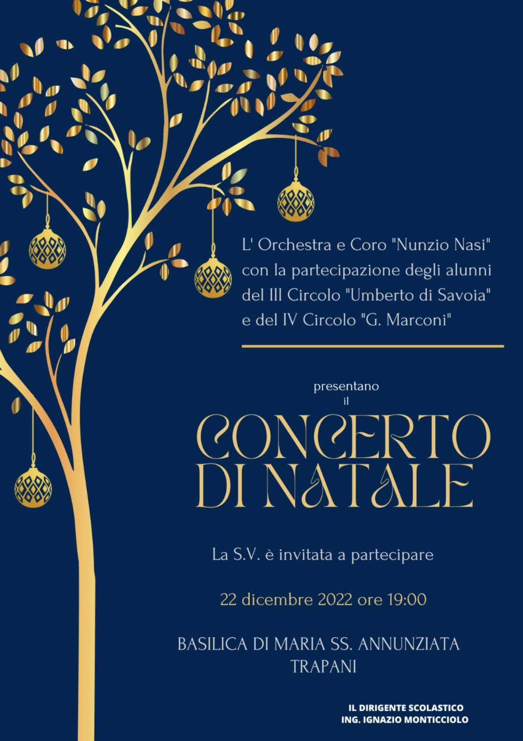 Trapani, concerto di Natale degli alunni dell'I.C. Nunzio Nasi