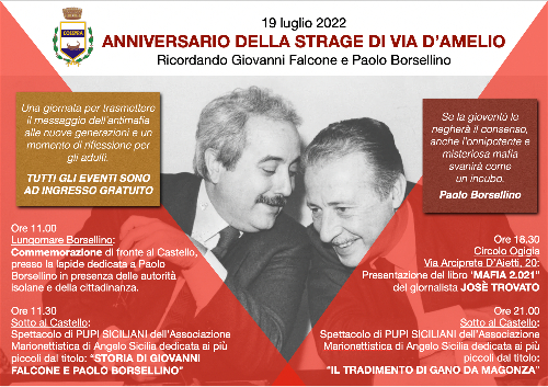 Pantelleria: il prossimo 19 luglio il ricordo di Falcone e Borsellino