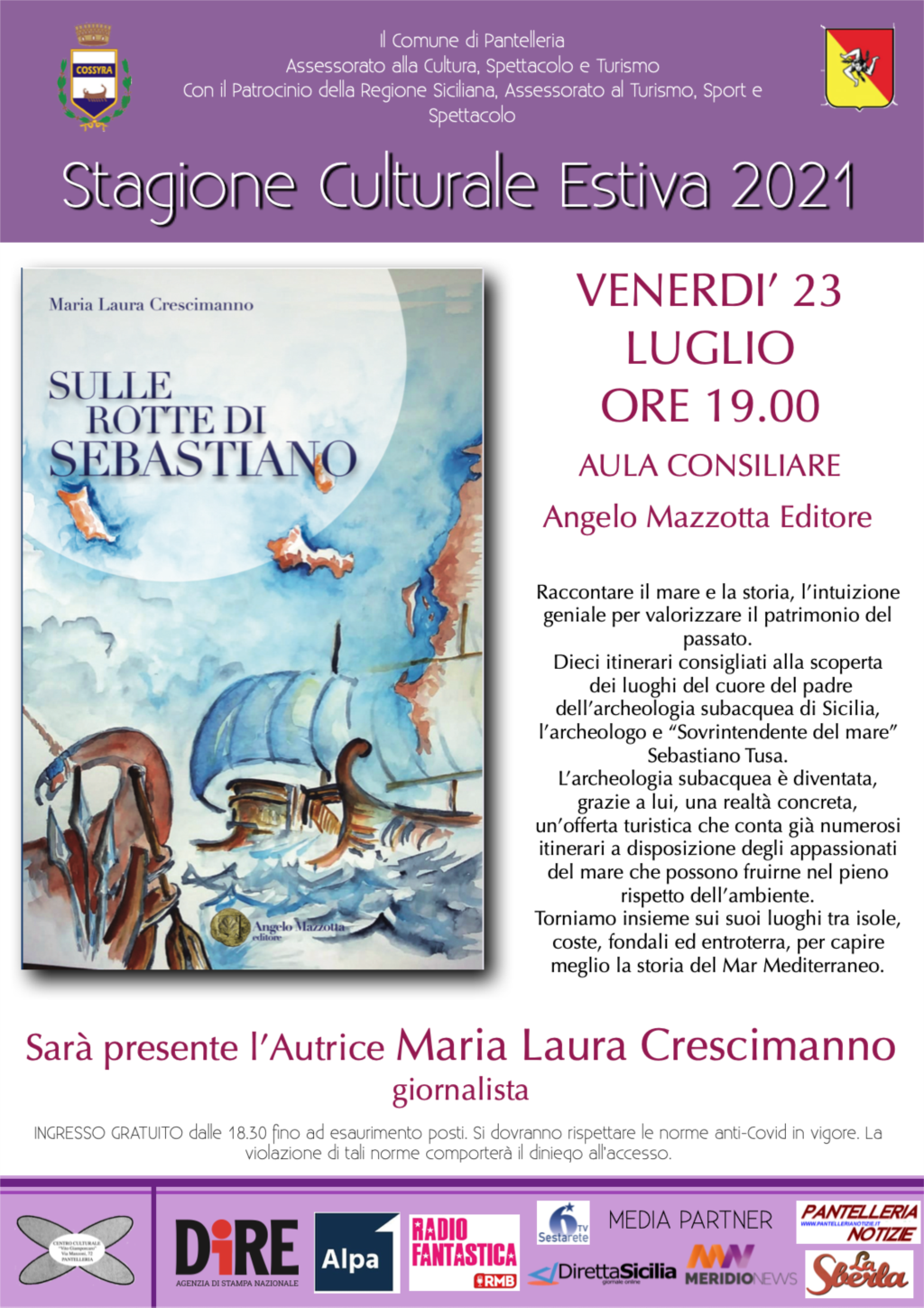 Pantelleria: domani la presentazione di «Sulle rotte di Sebastiano»