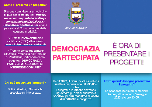 Pantelleria: «è tempo di democrazia partecipata»