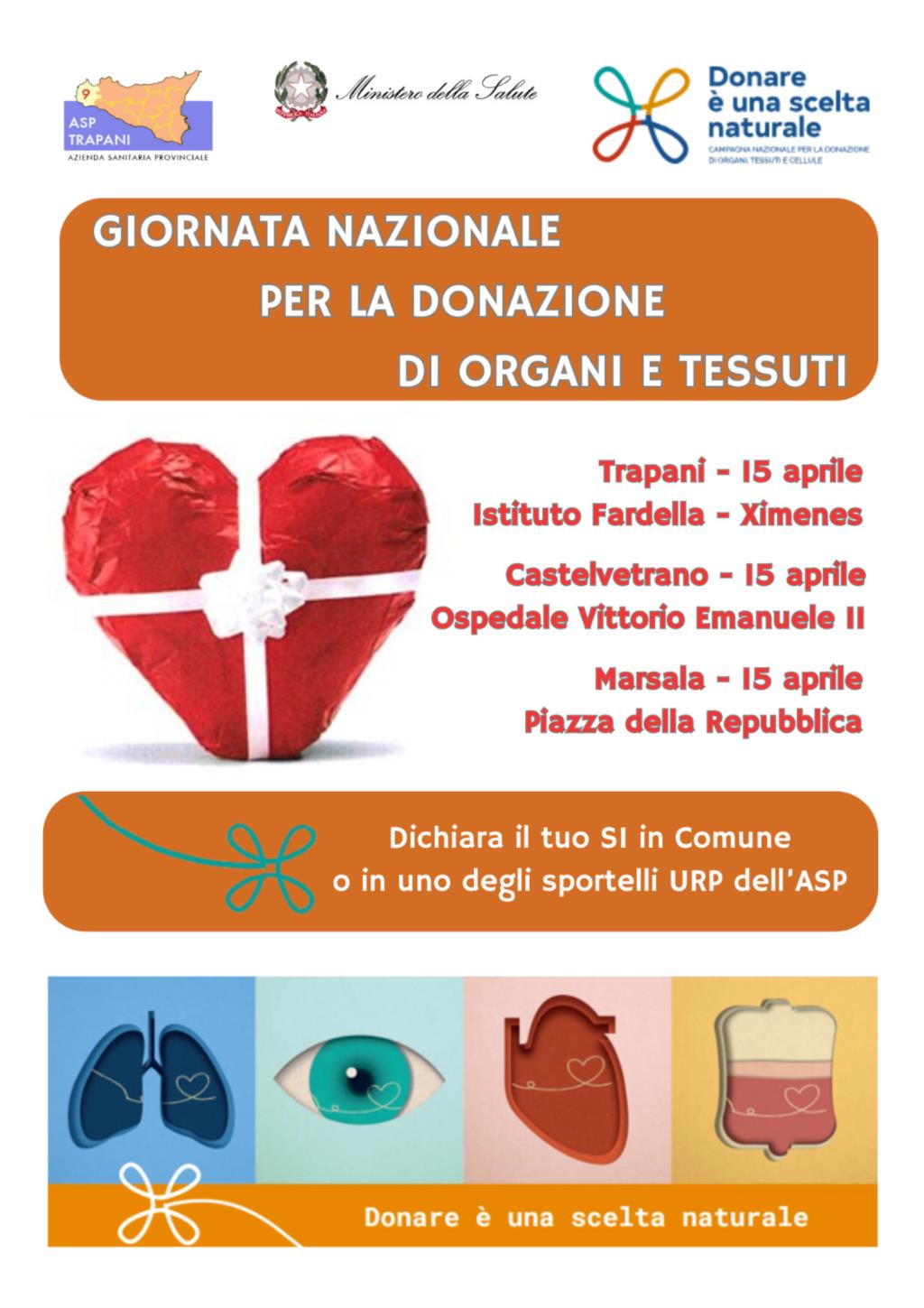 L'Asp di Trapani promuove la donazione degli organi
