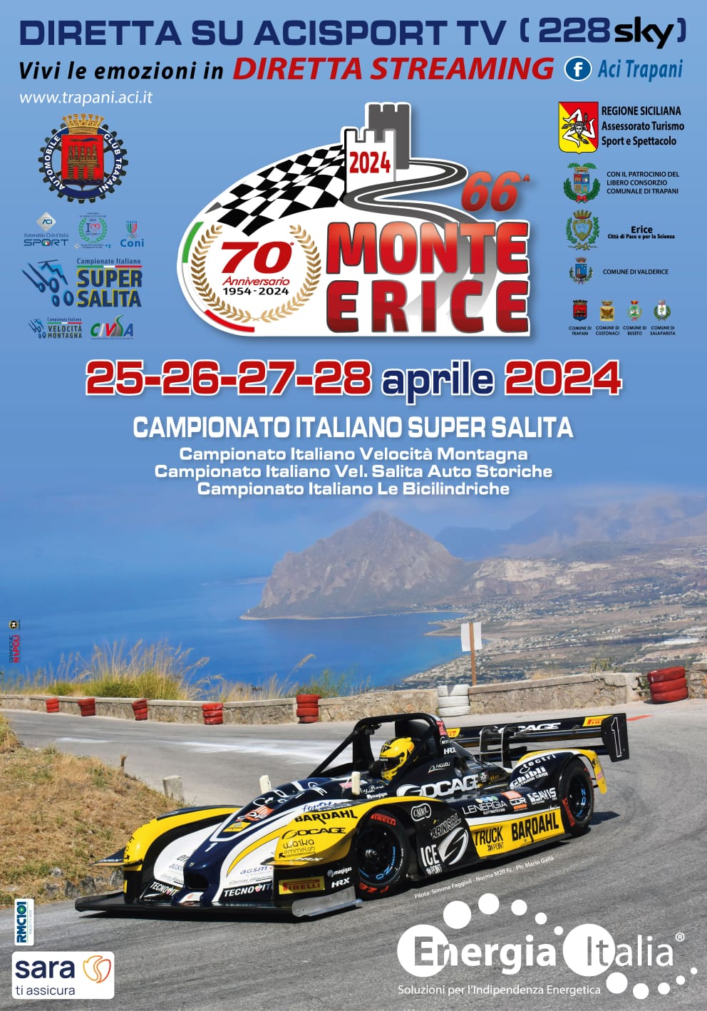 Ecco il programma della 66^ Cronoscalata Monte Erice