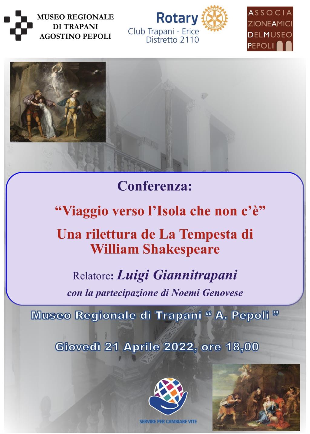 Rotary Club Trapani-Erice: conferenza su 'La tempesta' di Shakespeare