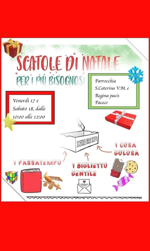 Paceco: «scatole scaldacuore»  per le famiglie in difficoltà