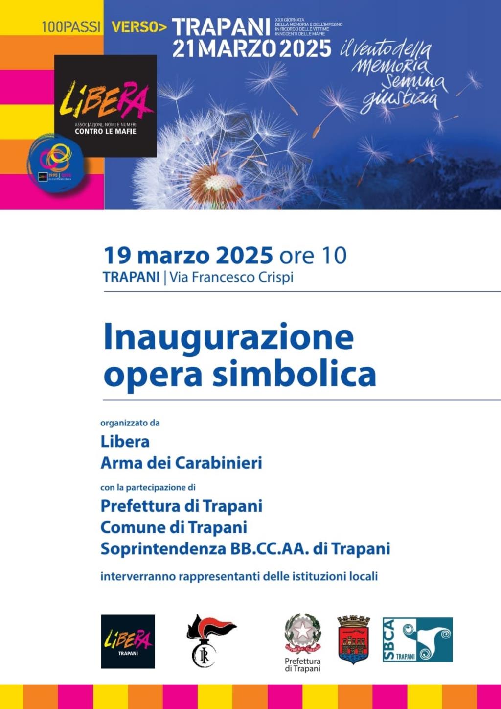 Trapani, domani l'inaugurazione di un murales in memoria delle vittime innocenti delle mafie