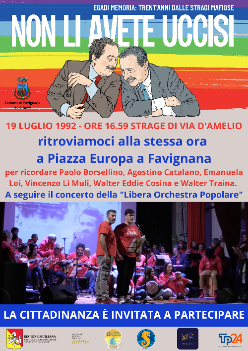 Domani la Libera Orchestra Popolare a Favignana per ricordare la strage di via D’Amelio