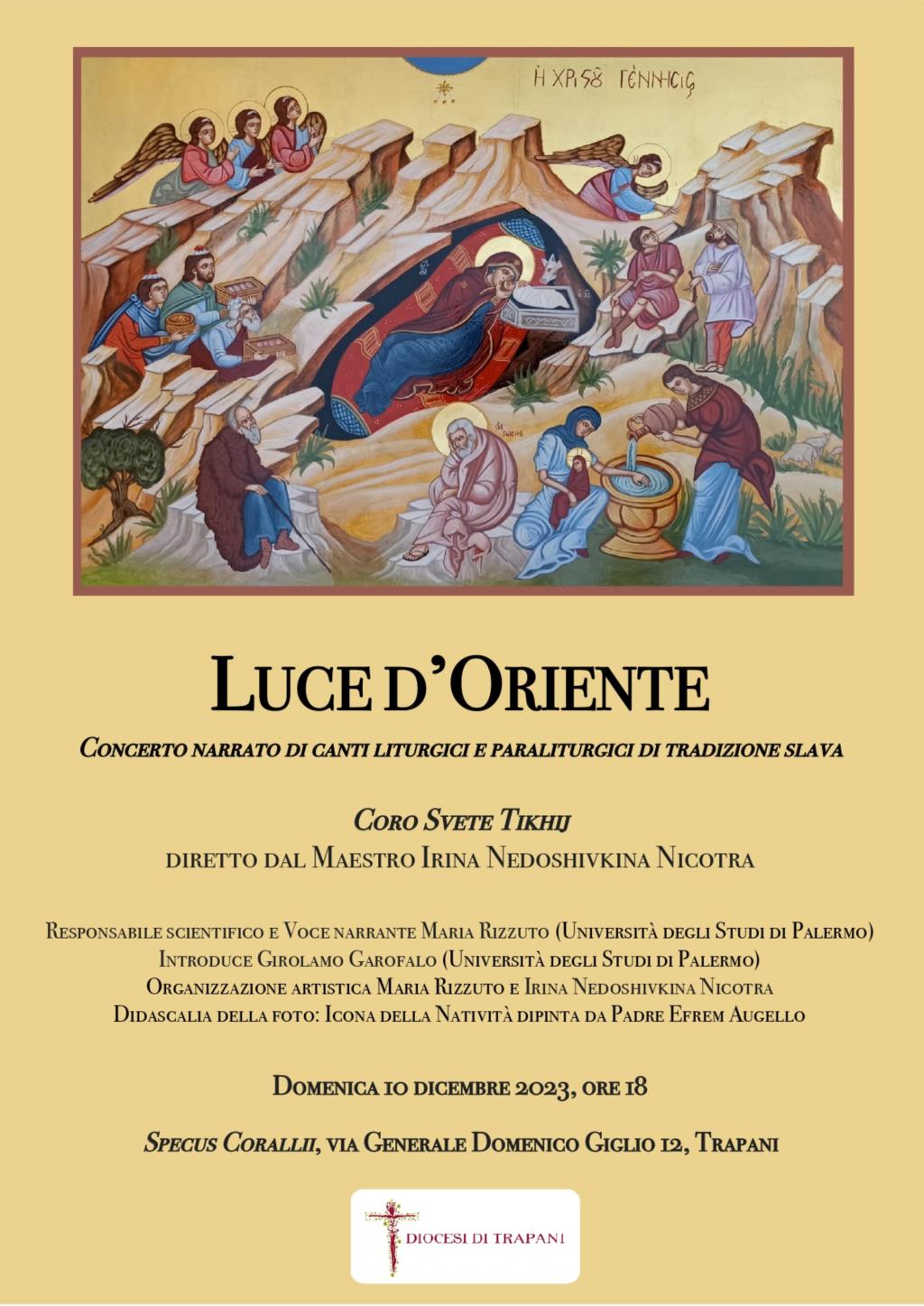 Trapani, concerto narrato Luce d’oriente nella Sala Laurentina