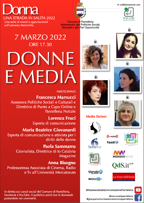 Pantelleria: il prossimo sette marzo videoconferenza su 'Donne e Media'